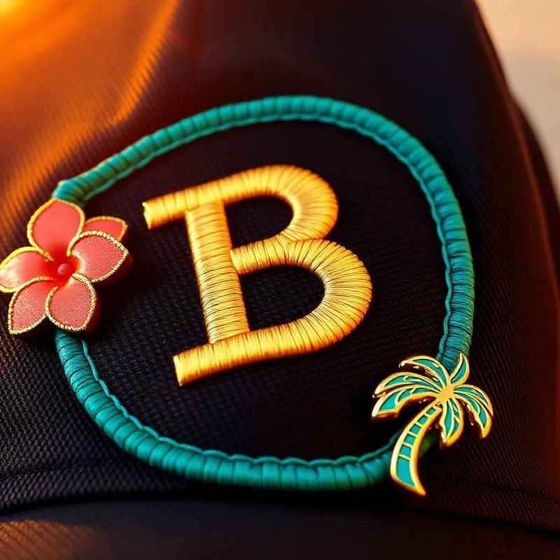 Custom branded patch being applied to a hat at a brand activation